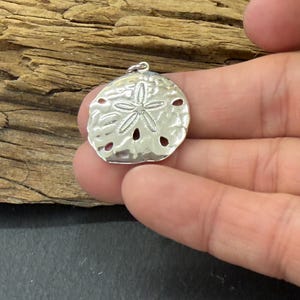 Sand Dollar Charm, Sand Dollar Pendant, Sterling Silver Sand Dollar, Beach Charm, Ocean Charm, Ocean Pendant, Beach Wedding image 2