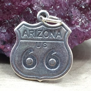 Arizona Charm, Arizona Pendant, Route 66 Charm, Arizona Route 66 Charm, Sterling Silver Arizona Charm, Historic Arizona Charm, PS06114