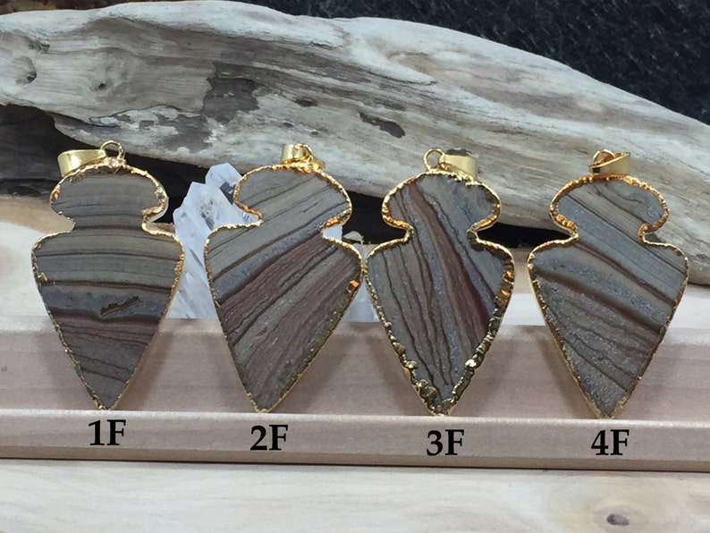 Arrowhead Pendant PG0920F Natural Jasper Arrowhead Brown Arrowhead Pendant Jasper Pendant Jasper Arrowhead Pendant