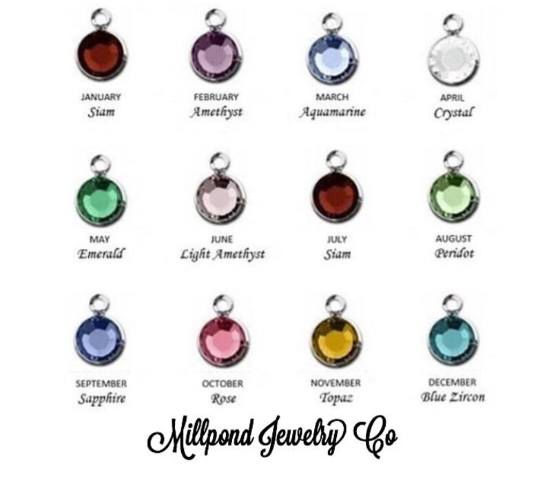Birthstone Charms Bezel Set Birthstone Charms Crystal Etsy