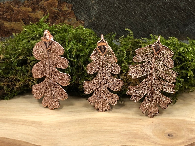 Nature Pendant Leaf Pendant Rose Gold Oak Leaf Rose Gold Dipped Oak Leaf Pendant Oak Leaf Pendant