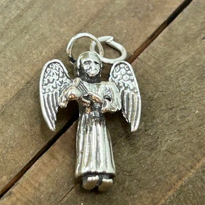 Angel Charm, Angel Pendant, Sterling Silver Angel, Angel Cut Out Charm, Guardian Angel Charm, Circle Angel Charm, Necklace Pendant