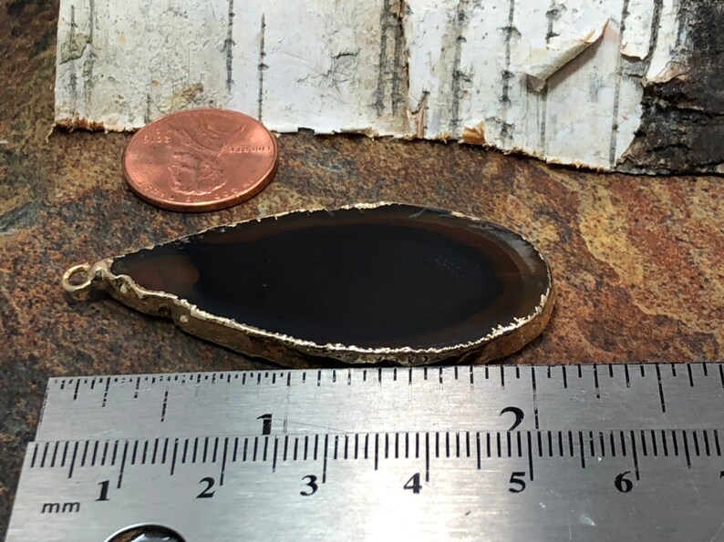 Black Agate Slice Pair Black Geode Slice Pair Dyed Black Geode Slice PG3809AP Black Agate Slice Black Agate Slice Gold Plated