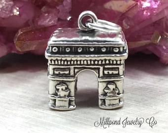 Arc de Triumph Charm, Arc de Triomphe Charm, Paris Charm, Paris Pendant, France Charm, France Pendant, Sterling Silver Eiffel Tower