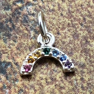 Rainbow Charm, Rainbow Crystal Charm, Sky Charm, Weather Charm, Sterling Silver Charm, Nano Gems, TEENY TINY CHARM