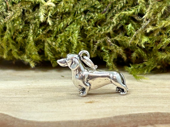 Sterling Silver Dachshund Charm, Dog Charm, Dachshund Charm, Weiner Dog Charm, Wiener Dog Charm, Animal Lover, Animal Charm