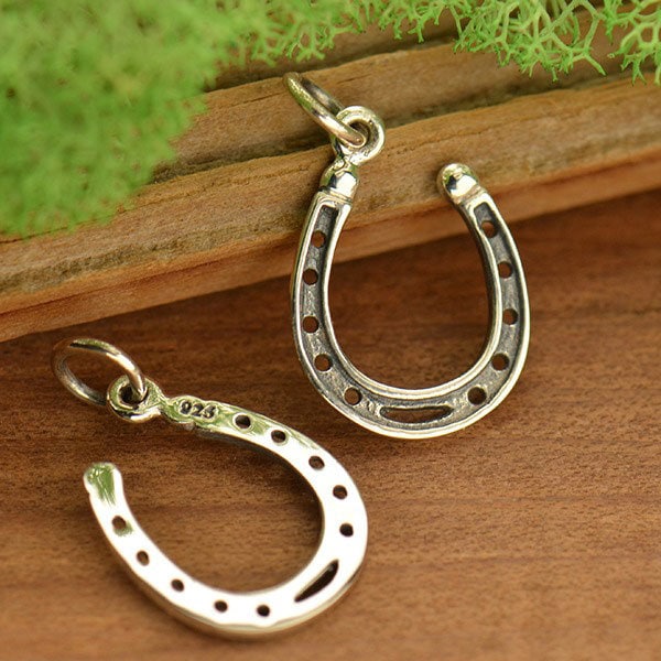 Horseshoe Charm, Realistic Horseshoe Charm, Sterling Silver Horseshoe Pendant, Small Horseshoe Charm, Small, PS01592