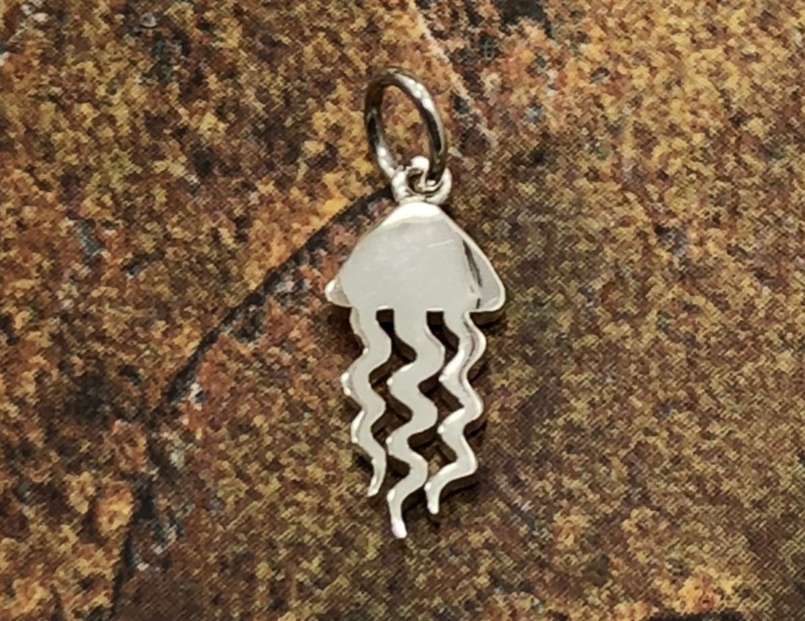 Sterling Silver Flat Jellyfish Charm Jelly Fish Charm Jelly Etsy New