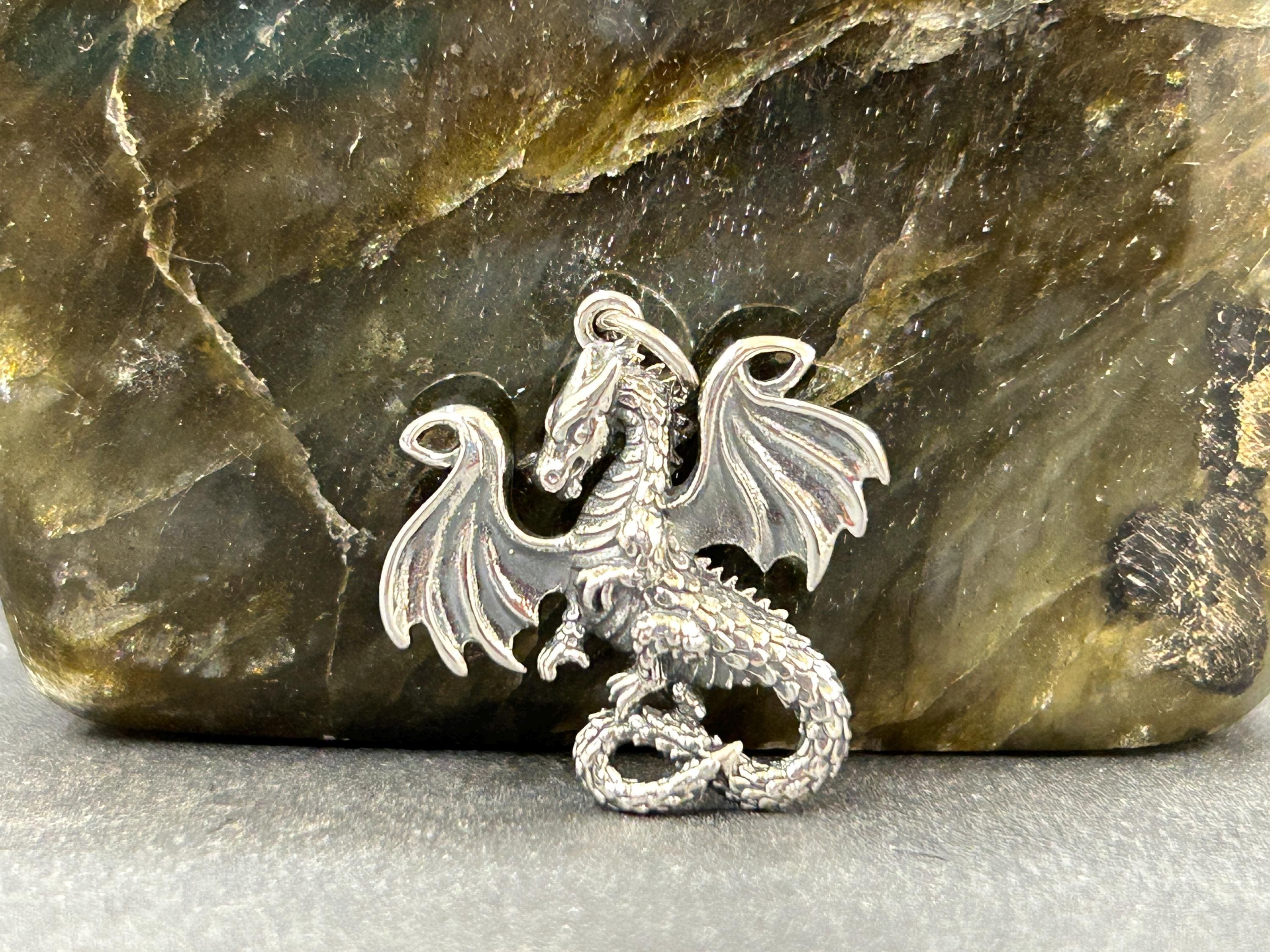 Sterling Silver Fairy Tale Dragon Charm, Dragon Charm, Dragon With 