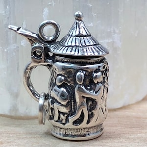 Beer Stein Charm, Beer Stein Charm, Beer Charm, Mug Charm, Beer Mug Charm, Sterling Silver Charm, Germany Charm, Jewelry Supplies