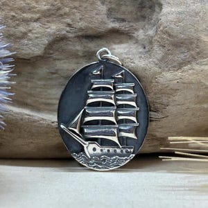 Pirate Ship Charm, Pirate Ship Pendant, Pirate Charm, Pirate Pendant, Boat Charm, Boating Charm, Sterling Silver
