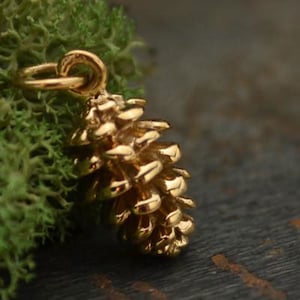 Pine Cone Charm, Pine Cone Pendant, Bronze Pine Cone Charm, Bronze Pendant, Nature Charm, Nature Pendant, Necklace Charm, PB0102