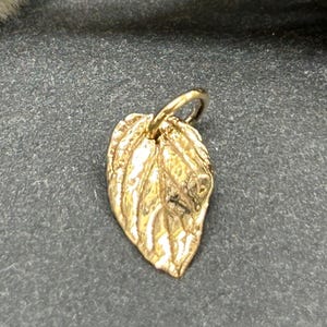 Leaf Charm, Leaf Pendant, Nature Pendant, Nature Charm, Small Leaf Charm, Natural Bronze Charm bild 1