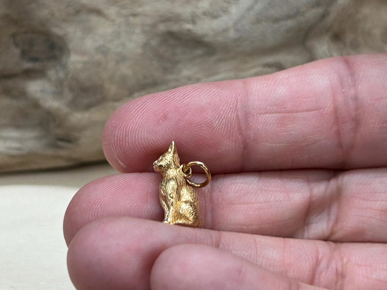 Bronze 3D Cat Pendant, Cat Charm, Kitten Charm, Kitty Charm, Cat Charm, Bronze Cat Charm, Animal Lover Charm, Animal Charm image 4