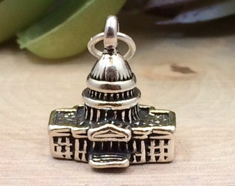 Capitol Building Charm, Capitol Building Pendant, Washington DC Charm, Sterling Silver Charm, Sterling Silver Pendant