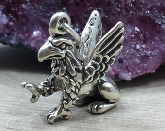 Griffin Charm, Mystical Creature Charm, Mystical Charm, Mythical Charm, Sterling Silver