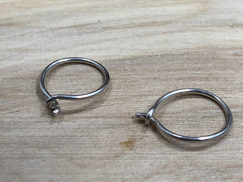 Sterling Silver Half Hammered Circle Hoop Earring Components Sterling Silver Ear Wires Ear Wires 1 Pair Jewelry Findings Earwires