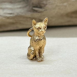 Bronze 3D Cat Pendant, Cat Charm, Kitten Charm, Kitty Charm, Cat Charm, Bronze Cat Charm, Animal Lover Charm, Animal Charm image 1