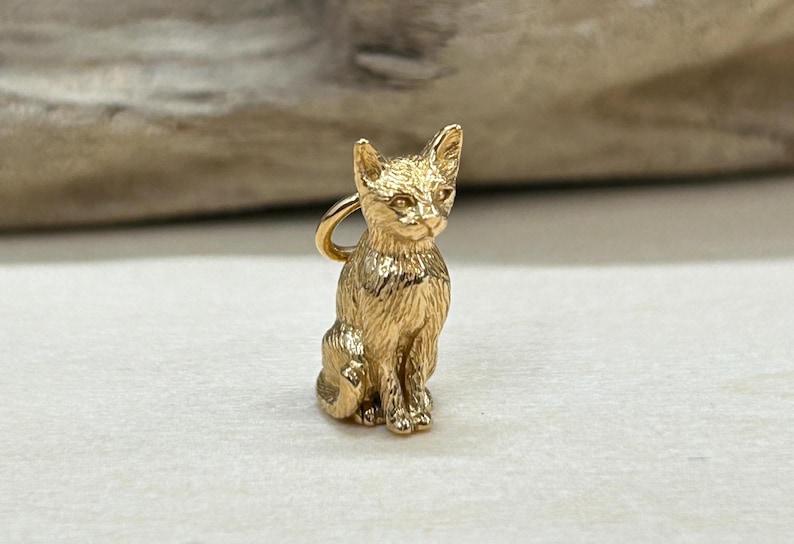 Bronze 3D Cat Pendant, Cat Charm, Kitten Charm, Kitty Charm, Cat Charm, Bronze Cat Charm, Animal Lover Charm, Animal Charm image 1