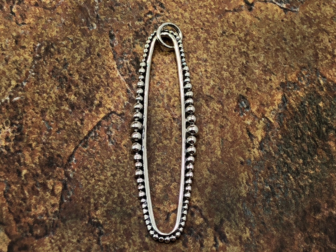 Silver Skinny Oval Link With Graduated Granulation Sterling - Etsy