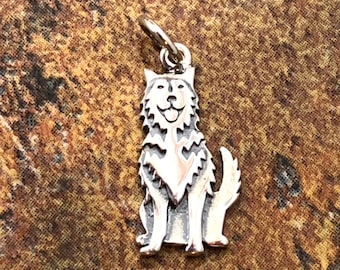 Sterling Silver Husky Charm, Husky Charm, Sterling Silver Dog Charm, Animal Lover Charm, Dog Lover Charm, Animal Charm