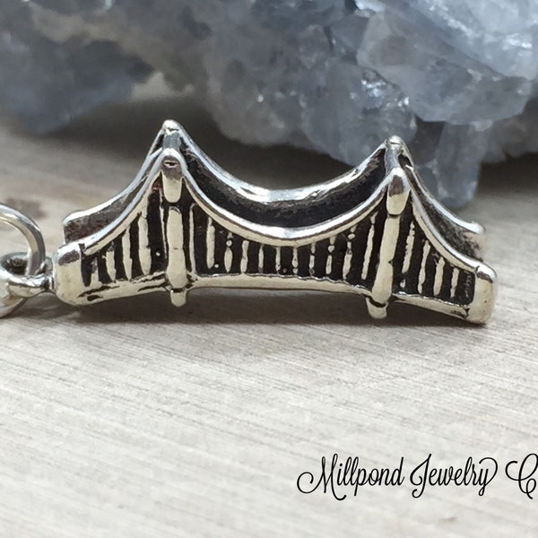 Golden Gate Bridge Charm, Bridge Charm, San Francisco Charm, San Francisco Landmarks, Sterling Silver, PS0690