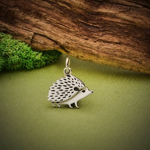 Sterling Silver Hedgehog Charm, Animal Charm, Sterling Silver Charm, Zoo Charm, Animal Lover Charm, Wildlife Charm