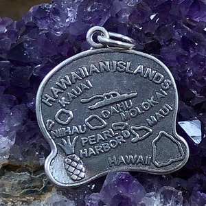 Hawaii Charm, Hawaii Pendant, Hawaiian Islands State Charm, Sterling Silver Hawaii Charm, Maui Charm, Oahu Charm, Kauai Charm