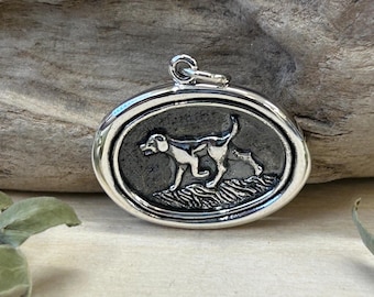 Sterling Silver Running Dog Charm, Sterling Silver Wax Seal Running Dog, Dog Charm,  Dog Lover Charm, Sterling Silver Charm