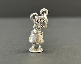 Hula Dancer Charm, Hula Dancer Pendant, Hawaii Charm, Hawaii Pendant,  Sterling Silver Charm, Sterling Silver Pendant, Beach Charm