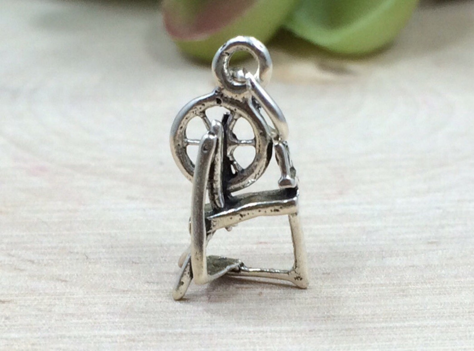 Spinning Wheel Charm Spinning Wheel Pendant Antique Spinning Etsy