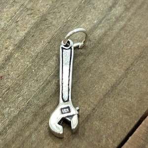 Wrench Charm, Wrench Pendant, Handyman Charm, Tool Charm, Tool Man Charm, Home Improvement, Sterling Silver