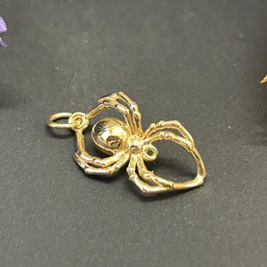 Spider Charm, Realistic Spider Charm, Halloween Charm,  Bronze Charm, Bronze Spider Charm