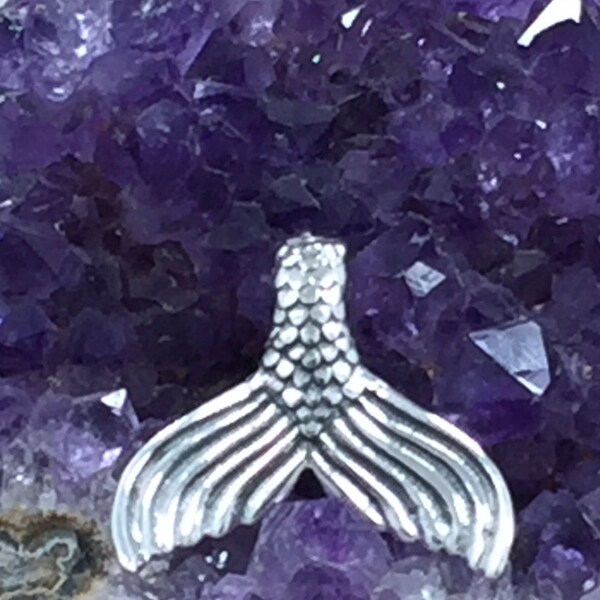 Mermaid Tail Charm, Mermaid Pendant, Mermaid Charm, Beach Charm, Sea Life Charm, Ocean Charm, Beach Pendant, Sterling Silver