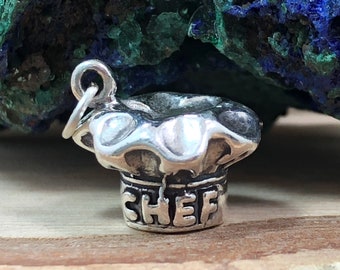 Chef Hat Charm, Chef Hat Pendant, Chef Hat, Cook Hat, Chef Gift, Sterling Silver Charm, Sterling Silver Pendant