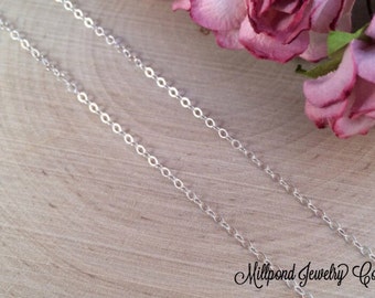 Necklace Chains, Replacement Chains, Sterling Silver Chains, Cable Chain, Loop Chain, Necklaces, Sterling Silver, 16 Inch Chain, CS160204
