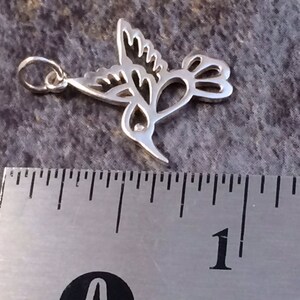 Hummingbird Charm, Hummingbird Pendant, Sterling Silver Hummingbird ...