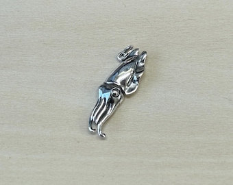 Cuttlefish Charm, Fish Charm, Beach Charm, Ocean Charm, Sterling Silver