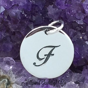 Alphabet Charm, Letter Charm, F Charm, Letter F Charm, Script Letter Charm, Sterling Silver Charm