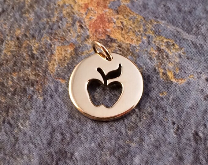 Apple Charm Apple Pendant Apple Cut Out Charm Bronze Apple Charm Apple Charm Apple Pendant Apple Cut Out Charm Bronze Apple Charm