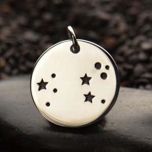 Zodiac Charm, Leo Charm, Zodiac Constellation Charm, Sterling Silver, Necklace Charm, Necklace Pendant, PS01505