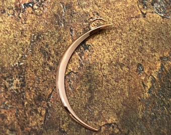 Rose Gold Plated Sterling Silver Crescent Moon Charm, Moon Charm, Moon Pendant, Celestial Charm, Necklace Charm, Necklace Pendant