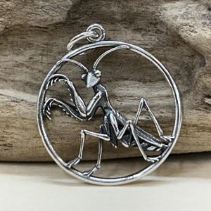 Sterling Silver Praying Mantis Pendant, Praying Mantis Charm, Mantis Charm, Mantis Pendant, Sterling Silver Charms, Insect Charm