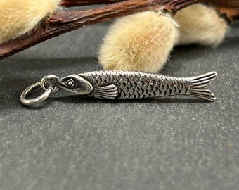 Sterling Silver Sardine Charm, Fish Charm, Charm, Fishing Charm, Can Of Sardines Charm, Sterling Silver Charms
