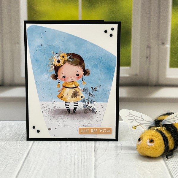 Greeting Card, Handmade Cards, Handmade Greeting Card, Just Bee You Happy, Bee Happy Card, Bee Card, Spring Gift, Friendship Gift