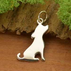 Silhouette Puppy Charm, Puppy Charm, Sterling Silver Puppy Charm, Animal Lover Charm, Animal Lover Pendant, Animal Charm, PS0182