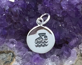 Swimmer Charm, Swim Charm, Beach Charm, Swimming Charm, Exercise Charm