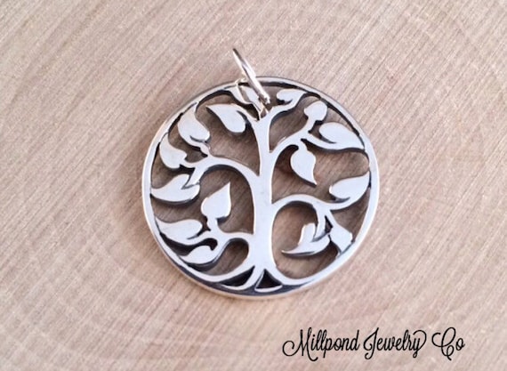 Tree of Life Pendant, Tree of Life Charm, Family Tree Pendant, Family Tree Charm, Sterling Silver Tree of Life, Medium Size