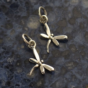 Dragonfly Charm, Sterling Silver Dragonfly Charm, Dragon Pendant, Sterling Silver Charm, TINY Dragonfly Charm, PS01360