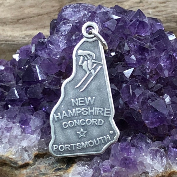 New Hampshire Charm, New Hampshire Pendant, New Hampshire State Charm, Sterling Silver New Hampshire Charm, Concord Charm, Portsmouth Charm